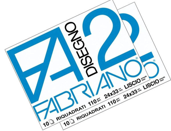 Fabriano Album 24x33 cm Liscio Riquadrato 10 fogli