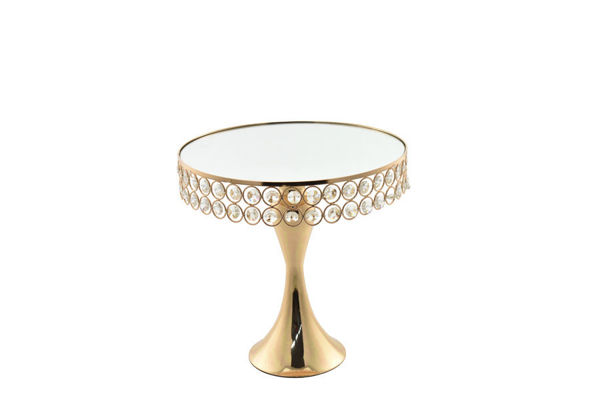Alzatina Oro con specchio tonda diametro 28 cm