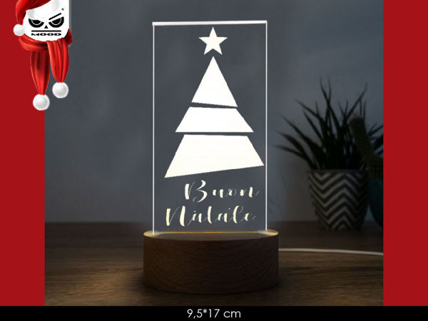 Lampada Albero Buon Natale plexiglass con LED