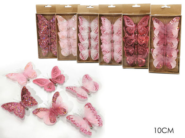 2 pezzi Legami dei capelli rosa farfalla fiocco & a forma di cuore diamante  adornato con colla mestiere