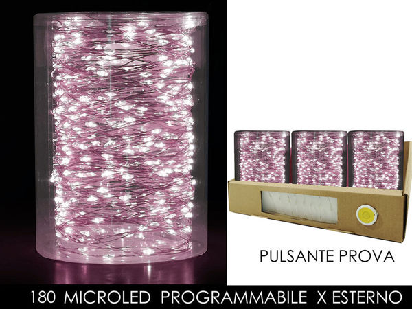 Serie Luci 180 MicroLED Rosa Uso Esterno programmabili