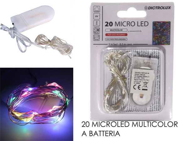 Filo 20 Microled a Batterie luce Multicolor