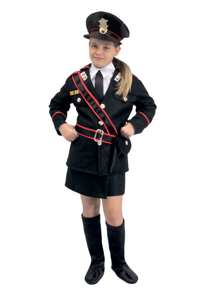Partycolare- Costume Bambina Carabiniere Marescialla 7/9 anni