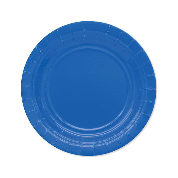 Piatti in Carta Ecolor 18 cm Blu 25 pezzi
