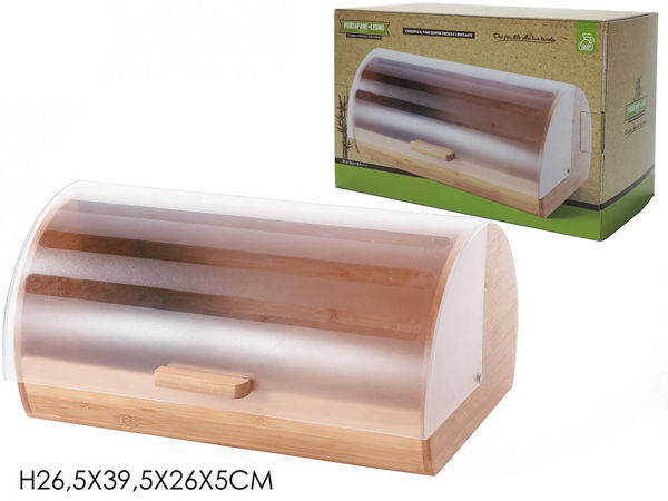 Portapane in legno naturale con coperchio scorrevole satinato 39,5x26x26,5 cm