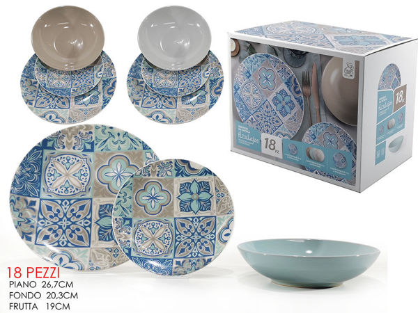 Servizio Tavola in porcellana Azulejos 18 pezzi
