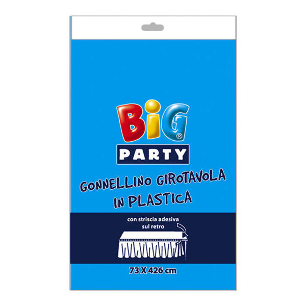 gonnellino girotavola azzurro 73x426 cm plastica con adesivo