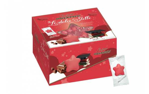 Maxtris Le Dolci Stelle Rosse Incartati in vassoio 500 grammi