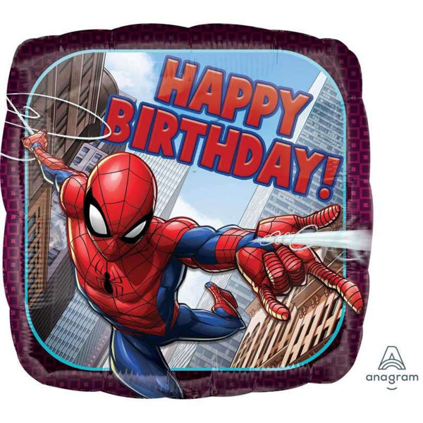 Palloncino Mylar 43 cm Spiderman Happy Birthday