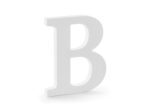 Lettera B in legno bianca 16,5x20 cm
