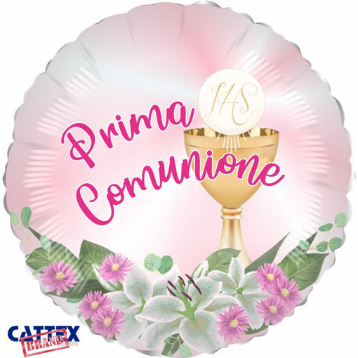 Palloncino Mylar 45 cm Prima Comunione  rosa