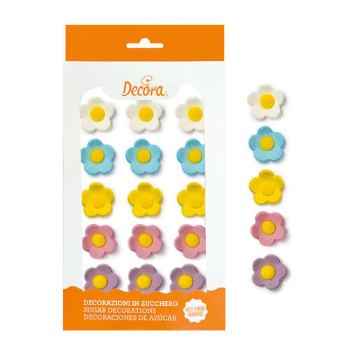 Fiorellini medi in Zucchero colori Assortiti 15 pezzi