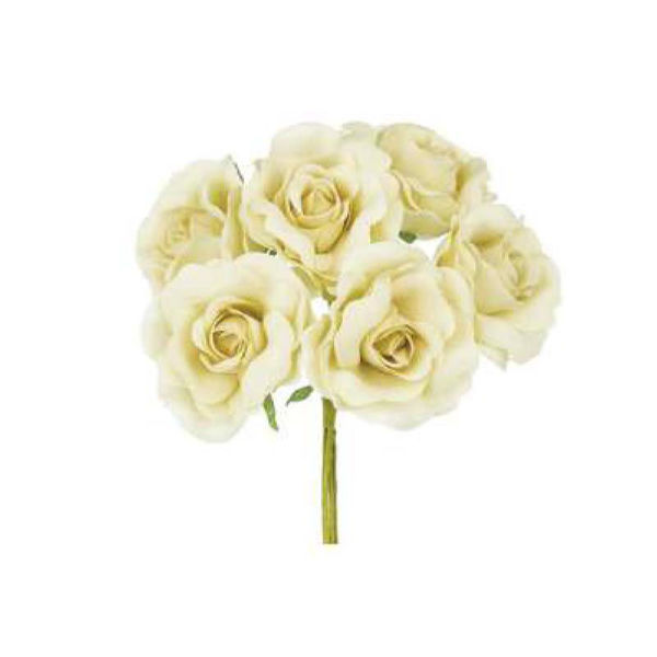 Fiore Rosa Singola Beige - Mazzetto da 6 Rose