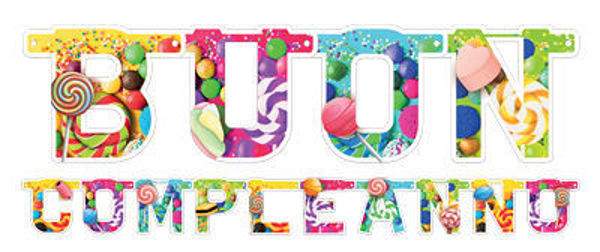 Festone Buon Compleanno Candy XL 280 x 15 cm 
