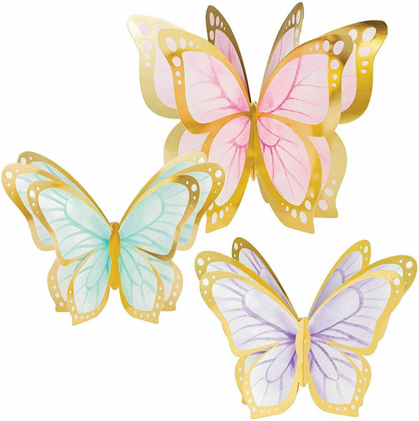 Partycolare- Set 3 Farfalle decorative