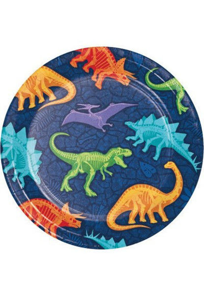 Partycolare- Piatti in carta 18 cm Dino Dig 8 pezzi