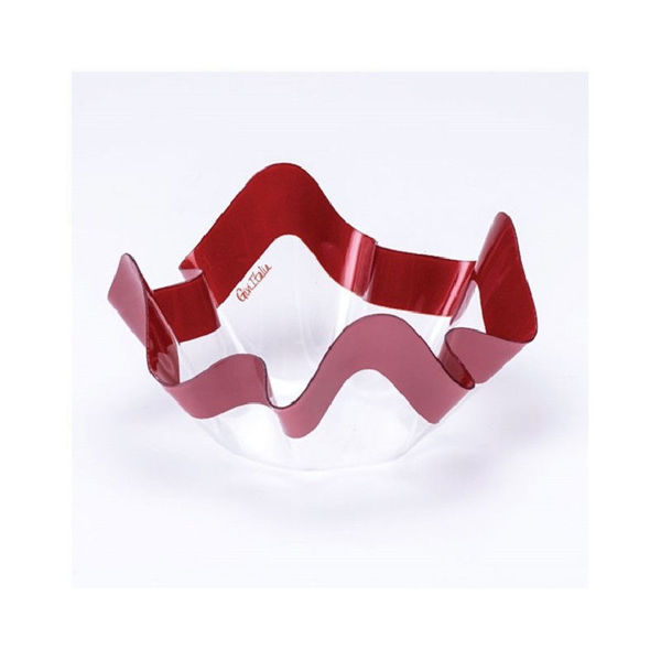 porta confetti trasparente rosso perlato 13x7 cm