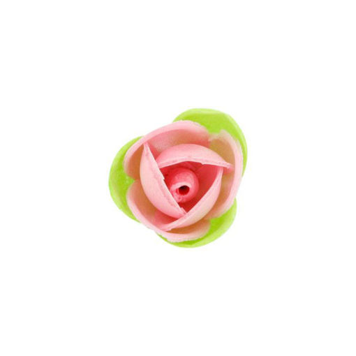 Rose in Cialda Rosa con foglie 10 pezzi