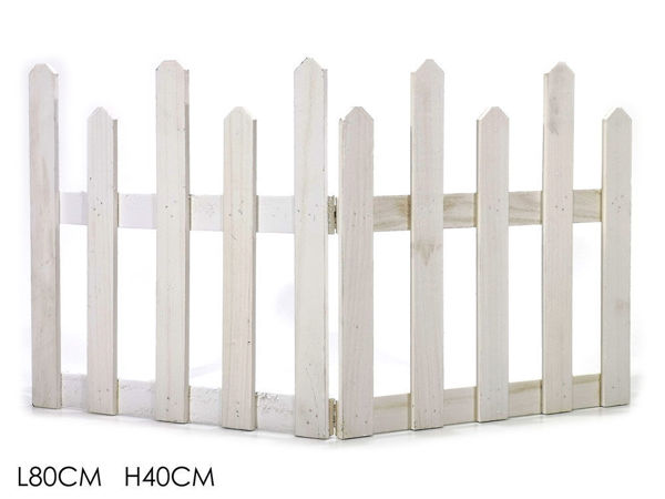Steccato in legno Bianco larghezza 80 cm altezza 40 cm