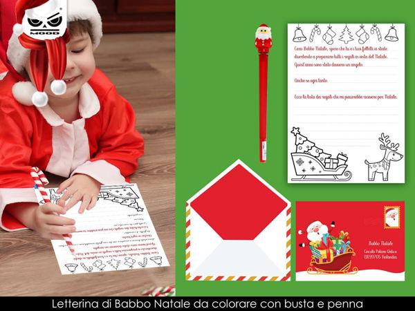 Letterina di Babbo Natale con busta e penna