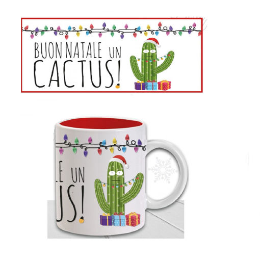 Tazza in ceramica Buon Natale un cactus