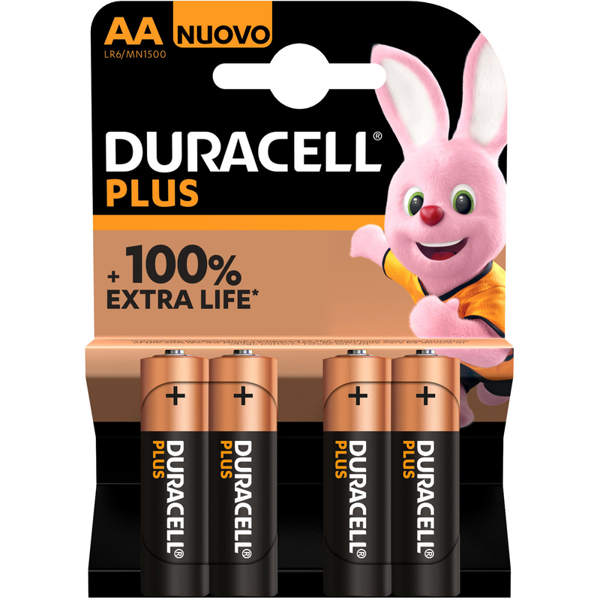 Batterie Duracell Plus Power Stilo AA 4 pezzi