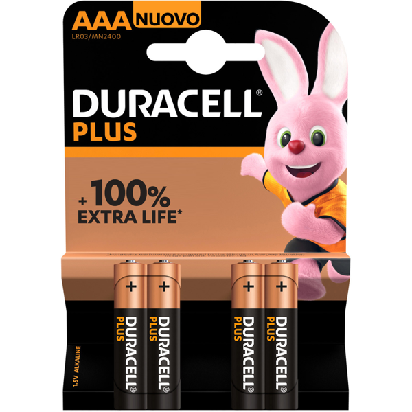 Batterie Duracell Plus Power Mini Stilo AAA 4 pezzi