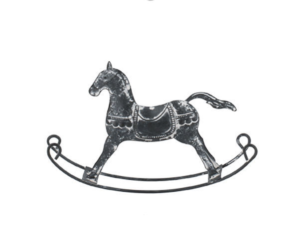Cavallo a Dondolo in latta Nero 19 cm