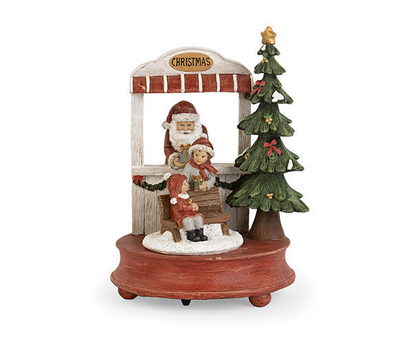 Carillon Babbo Natale con Bimbi 23,5 cm