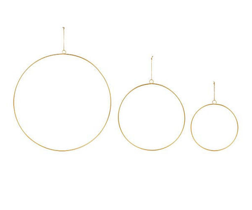 Set 3 Cerchi in metallo Oro da appendere
