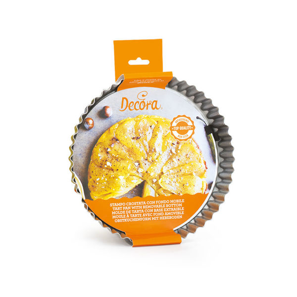 Stampo Crostata Decora ø 30 cm con fondo mobile in acciaio antiaderente