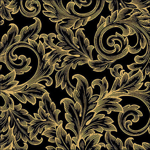 Tovaglioli 33x33 cm Baroque Gold/Black 20 pezzi