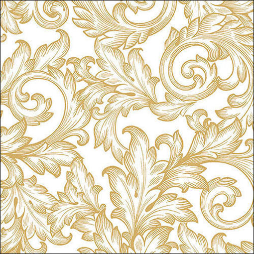 Tovaglioli 33x33 cm Baroque Gold/White 20 pezzi
