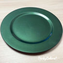 Sottopiatto rotondo liscio verde in plastica 33 cm