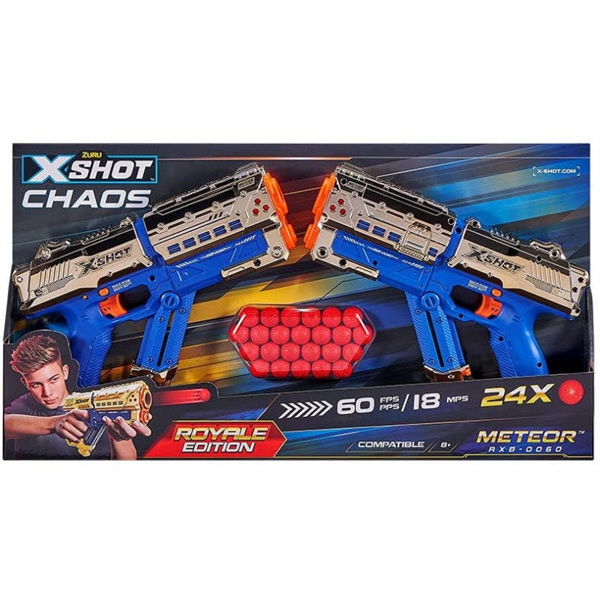 X-Shot Chaos Combo 2 pistole Meteor Royale con 12 sfere