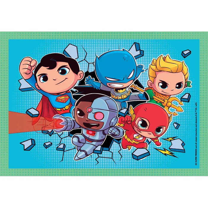 Partycolare- Puzzle 4 in 1 DC Super Friends