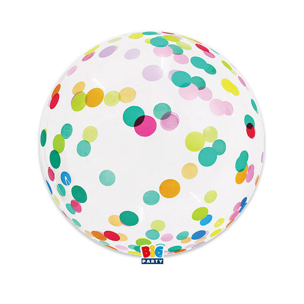 Palloncino Deco Bubble coriandoli Multicolore 18'' 45 cm