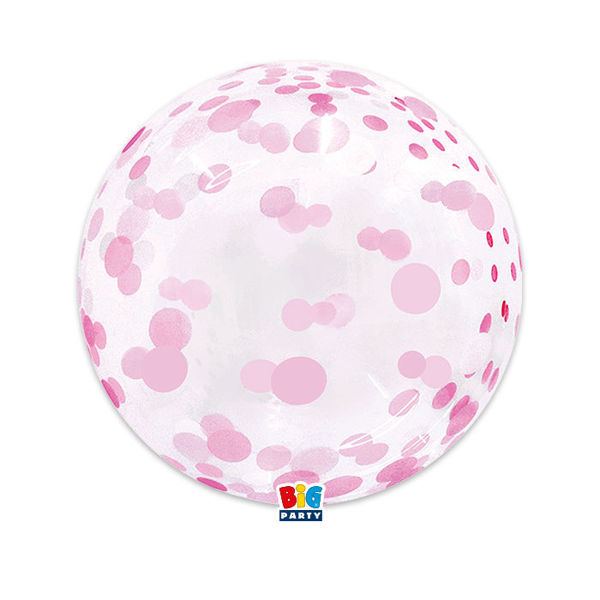 Palloncino Deco Bubble coriandoli Rosa 18'' 45 cm