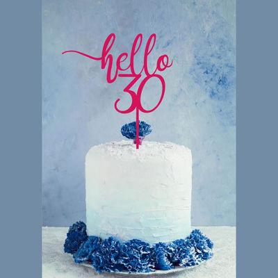 Cake Topper Happy Birthday Plexiglass Specchiato Blu - Cake Love