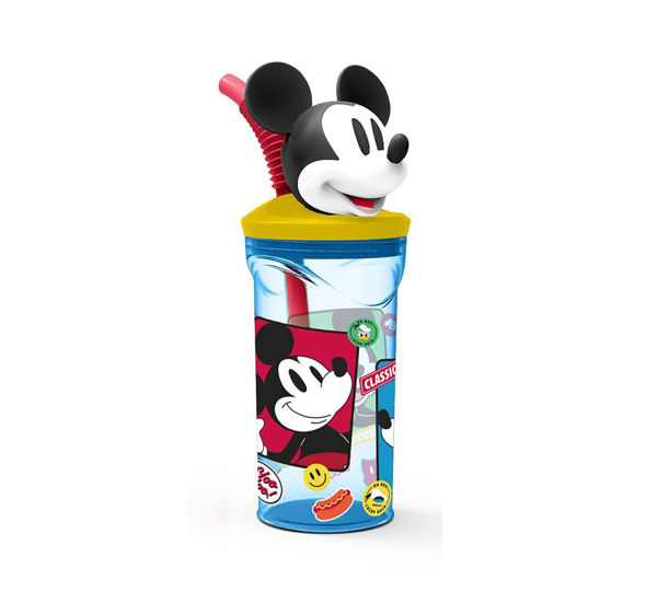 Mickey Bicchiere con cannuccia 3D Tritan 360 ml