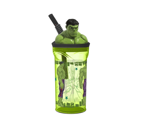 Hulk Bicchiere con cannuccia 3D Tritan
