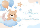 cialda torta battesimo celeste personalizzata con nome bambino
