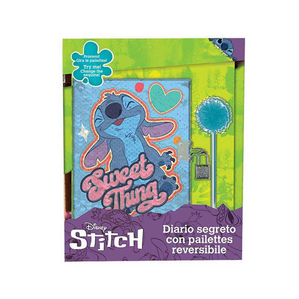 Stitch Diario segreto con paillettes e penna