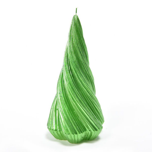 Immagine di Candela Albero a spirale verde 23 cm