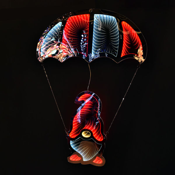 Immagine di Babbo Natale con paracadute con Luce 3D