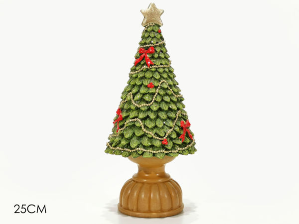 Immagine di Albero di Natale 25 cm verde e rosso