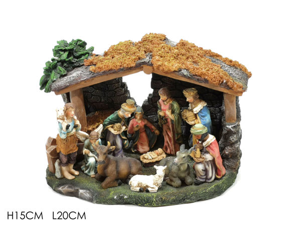 Immagine di Set Natività con capanna 15 cm