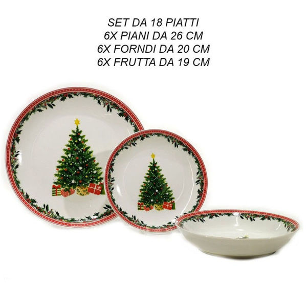 Servizio Tavola in porcellana 18 pezzi Red Christmas