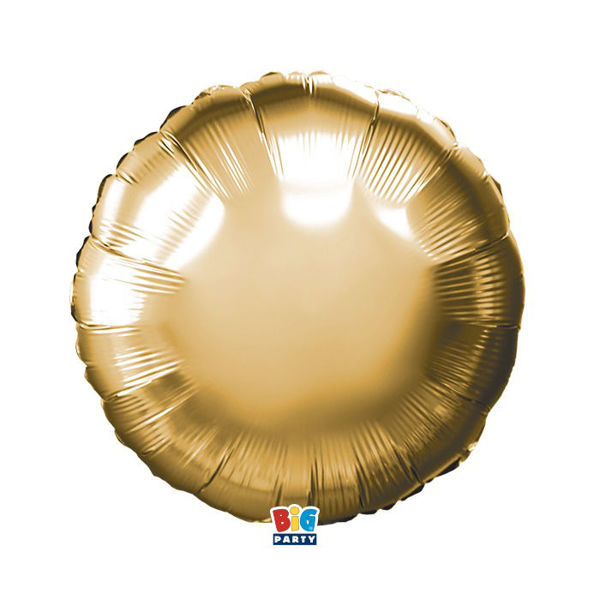 Immagine di Palloncino Mylar Tondo 18'' 45 cm Oro Metal