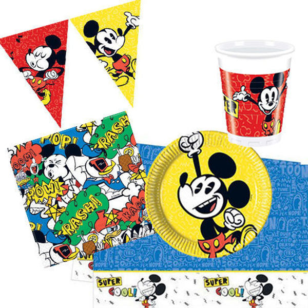 Kit Festa di Compleanno 54 pezzi a tema Topolino Mickey Mouse Super Cool